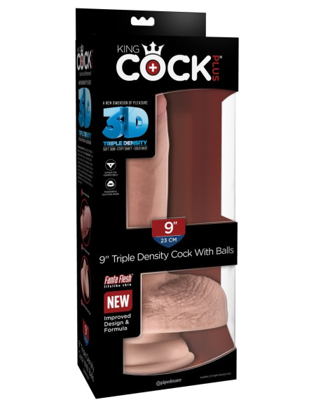 Телесный фаллоимитатор на присоске 9 Triple Density Cock with Balls - 24,1 см. Телесный фаллоимитатор на присоске 9 Triple Density Cock with Balls - 24,1 см.