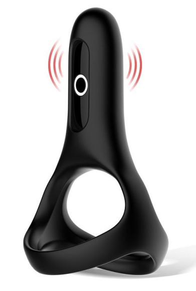 Черное виброкольцо Magic Motion Rise с подхватом мошонки Черное виброкольцо Magic Motion Rise с подхватом мошонки