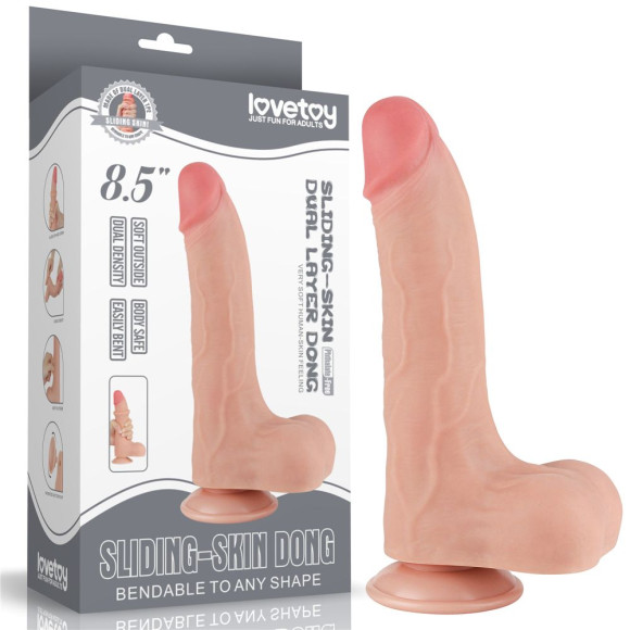 Телесный фаллоимитатор 8.5 Sliding Skin Dual Layer Dong - 22 см. Телесный фаллоимитатор 8.5 Sliding Skin Dual Layer Dong - 22 см.