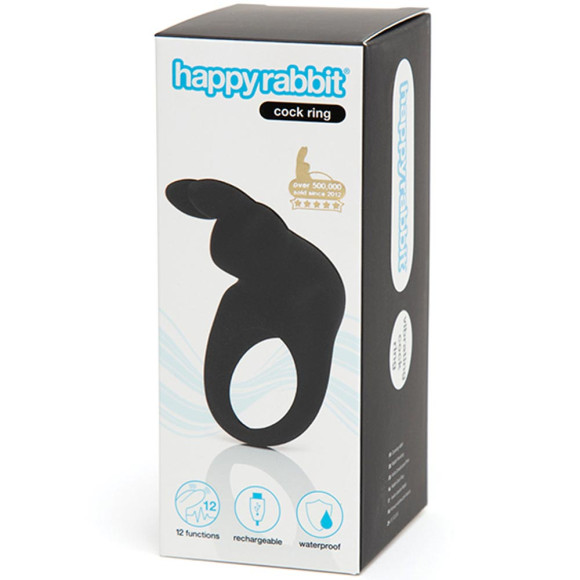 Черное эрекционное виброкольцо Happy Rabbit Rechargeable Rabbit Cock Ring Черное эрекционное виброкольцо Happy Rabbit Rechargeable Rabbit Cock Ring