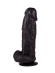 Большой чёрный фаллоимитатор на присоске - 20,5 см. Большой чёрный фаллоимитатор на присоске - 20,5 см.