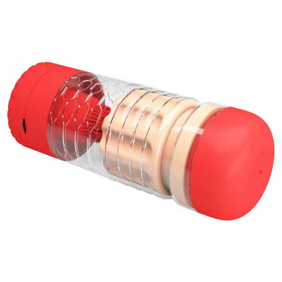 Вибромастурбатор-вагина Emily в красной колбе Вибромастурбатор-вагина Emily в красной колбе