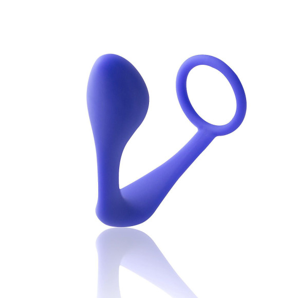 Синее эрекционное кольцо c анальным стимулятором Satyr Синее эрекционное кольцо c анальным стимулятором Satyr