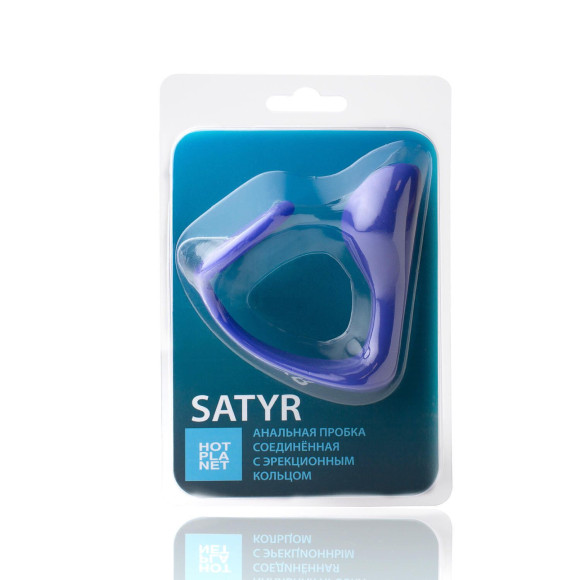 Синее эрекционное кольцо c анальным стимулятором Satyr Синее эрекционное кольцо c анальным стимулятором Satyr