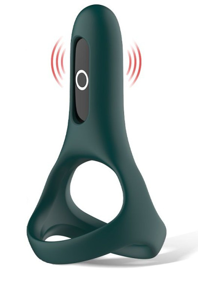 Изумрудное виброкольцо Magic Motion Rise с подхватом мошонки Изумрудное виброкольцо Magic Motion Rise с подхватом мошонки