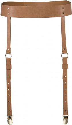 Коричневые подтяжки для чулок с поясом Bijoux Indiscrets