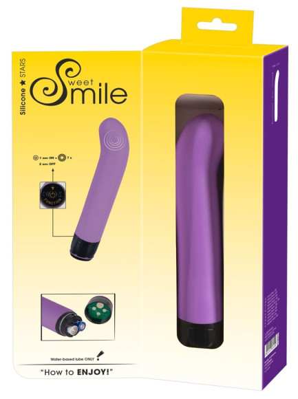 Фиолетовый вибратор G-точки Smile Genius - 20 см.