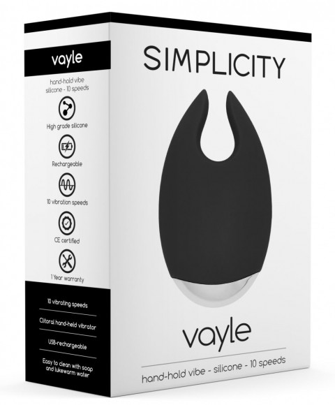 Черный клиторальный вибростимулятор Vayle - 10,5 см.