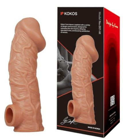 Телесная насадка на фаллос с фиксацией мошонки Cock Sleeve 001 Size M - 15,6 см. Телесная насадка на фаллос с фиксацией мошонки Cock Sleeve 001 Size M - 15,6 см.