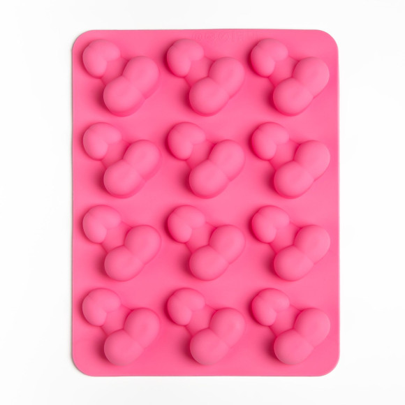 Ярко-розовая силиконовая форма для льда с фаллосами Ярко-розовая силиконовая форма для льда с фаллосами