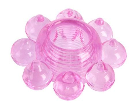 Розовое гелевое эрекционное кольцо-цветок Розовое гелевое эрекционное кольцо-цветок