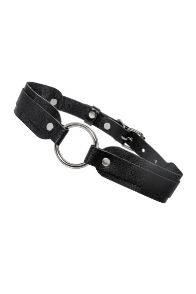 Черный кожаный чокер-ошейник со скруглёнными углами Черный кожаный чокер-ошейник со скруглёнными углами