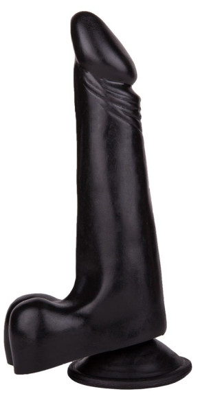 Чёрный фаллоимитатор с вытянутой головкой - 17,8 см. Чёрный фаллоимитатор с вытянутой головкой - 17,8 см.