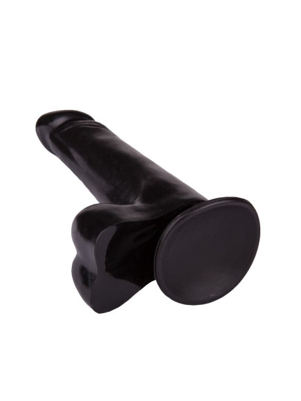 Чёрный фаллоимитатор с вытянутой головкой - 17,8 см. Чёрный фаллоимитатор с вытянутой головкой - 17,8 см.