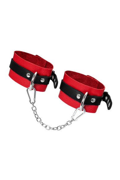 Красно-черные мягкие оковы с одним ремешком и люверсами Красно-черные мягкие оковы с одним ремешком и люверсами