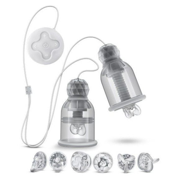 Прозрачные вибронасадки на соски со сменными колпачками Titillator Прозрачные вибронасадки на соски со сменными колпачками Titillator