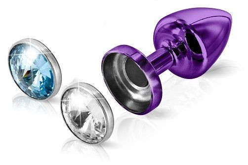Фиолетовый анальный плаг Anni Magnet T1 Purple Cristal/blue с 2 заменяемыми кристаллами - 6 см. Фиолетовый анальный плаг Anni Magnet T1 Purple Cristal/blue с 2 заменяемыми кристаллами - 6 см.