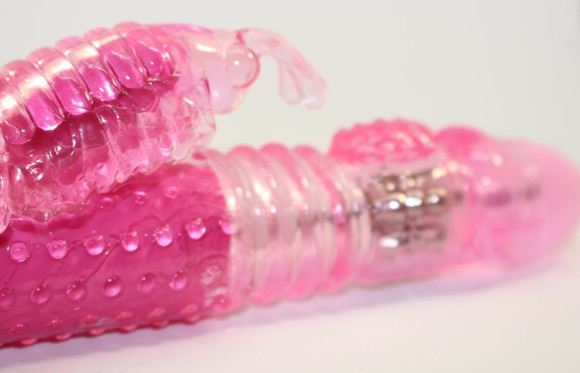 Розовый виброкомпьютер с ротацией и функцией Up&Down - 23,5 см.