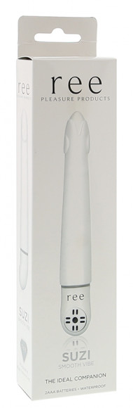 Белый вибратор Suzi - 15 см.