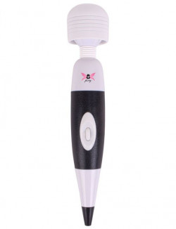 Бело-черный, работающий от USB вибромассажёр Black Edition - 32 см.