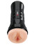 Телесный мастурбатор-вагина в черной колбе Super Luscious Lips XXL