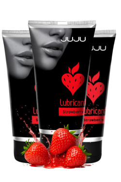 Набор из 3 съедобных лубрикантов JUJU со вкусом клубники Набор из 3 съедобных лубрикантов JUJU со вкусом клубники