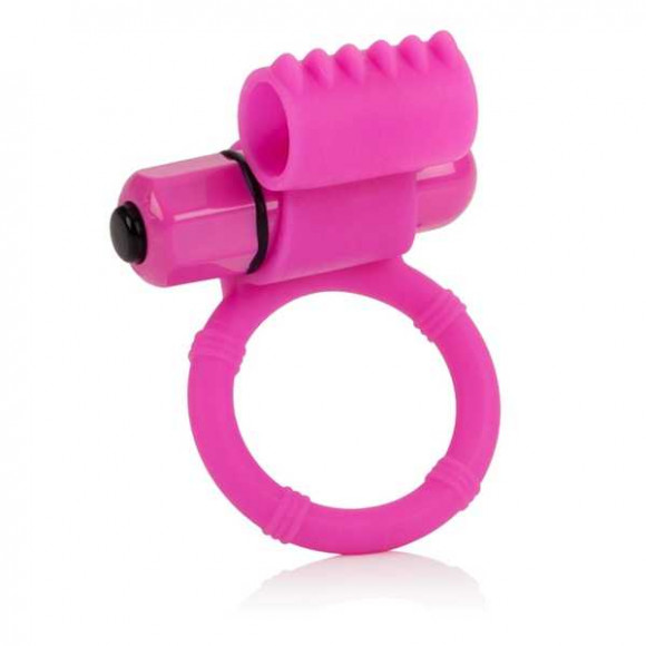 Розовое эрекционнное кольцо с двумя положениями вибростимулятора