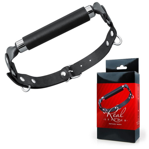 Черный кожаный кляп-трензель Черный кожаный кляп-трензель