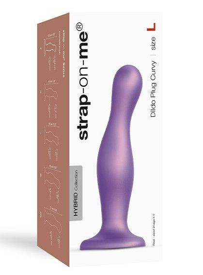 Фиолетовая насадка Strap-On-Me Dildo Plug Curvy size L Фиолетовая насадка Strap-On-Me Dildo Plug Curvy size L