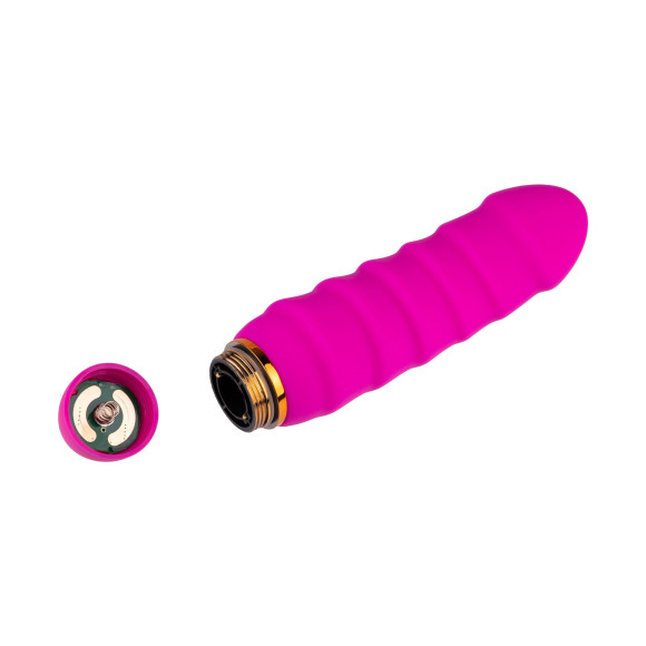 Розовый силиконовый вибратор с рёбрышками - 16 см. Розовый силиконовый вибратор с рёбрышками - 16 см.