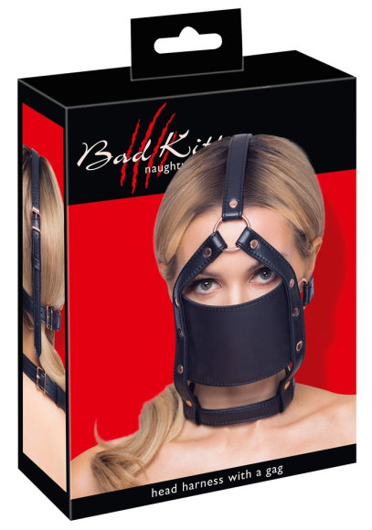 Черный намордник с кляпом-шаром Head Harness With A Gag Черный намордник с кляпом-шаром Head Harness With A Gag