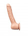 Телесный рельефный фаллоимитатор-реалистик на присоске - 19 см.