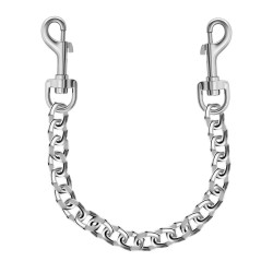 Серебристая цепь с карабинами по обе стороны - 31 см. Серебристая цепь с карабинами по обе стороны - 31 см.