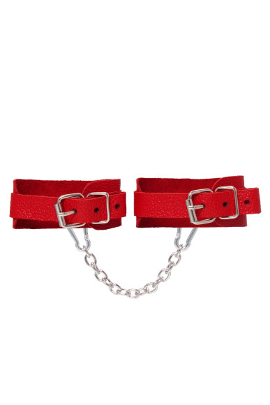 Красные кожаные узкие оковы со скруглёнными углами Красные кожаные узкие оковы со скруглёнными углами