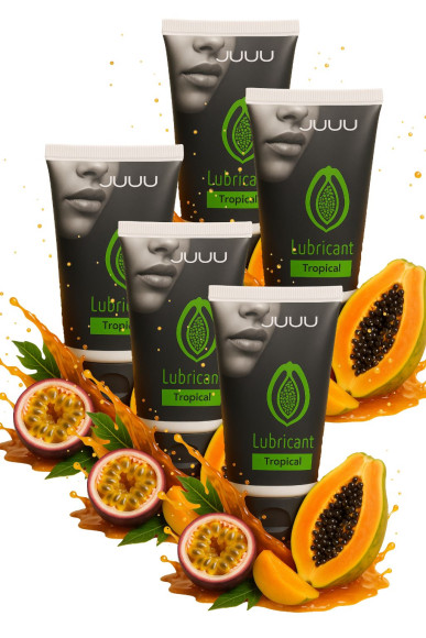 Набор из 5 съедобных лубрикантов JUJU со вкусом тропических фруктов Набор из 5 съедобных лубрикантов JUJU со вкусом тропических фруктов