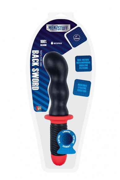 Анальный вибратор с 2 моторами MENZSTUFF BACK SWORD BULBED - 28 см.