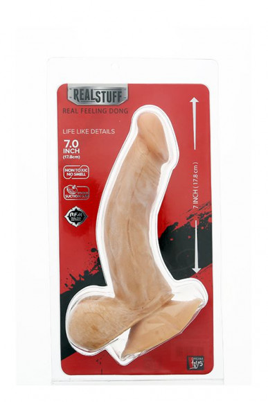 Телесный фаллоимитатор REALSTUFF REAL FEELING DONG 7INCH - 17,8 см.