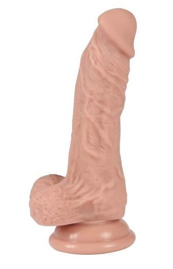 Реалистичный силиконовый фаллоимитатор REAL с мошонкой на присоске - 17 см. Реалистичный силиконовый фаллоимитатор REAL с мошонкой на присоске - 17 см.