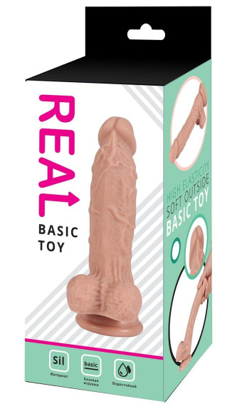 Реалистичный силиконовый фаллоимитатор REAL с мошонкой на присоске - 17 см. Реалистичный силиконовый фаллоимитатор REAL с мошонкой на присоске - 17 см.