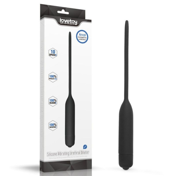 Черный уретральный виброплаг Silicone Vibrating Urethral Dilator - 21 см. Черный уретральный виброплаг Silicone Vibrating Urethral Dilator - 21 см.