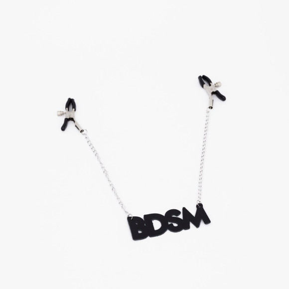 Зажимы на соски с кожаной подвеской BDSM Зажимы на соски с кожаной подвеской BDSM