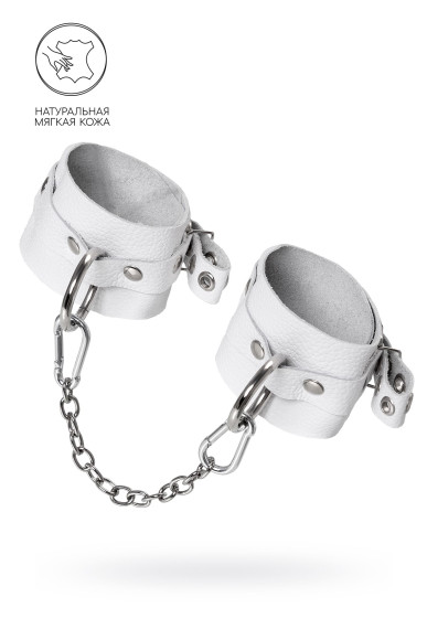 Белые мягкие кожаные оковы с люверсами Белые мягкие кожаные оковы с люверсами