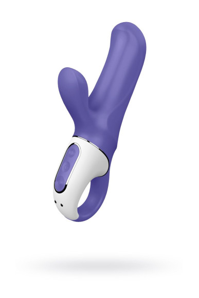 Фиолетовый вибратор Satisfyer Magic Bunny с клиторальным отростком - 17,6 см. Фиолетовый вибратор Satisfyer Magic Bunny с клиторальным отростком - 17,6 см.