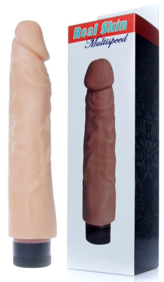 Телесный вибратор Real Skin - 23 см. Телесный вибратор Real Skin - 23 см.