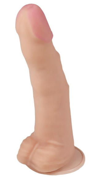 Телесный рельефный фаллоимитатор-супергигант с мошонкой на присоске - 39 см. Телесный рельефный фаллоимитатор-супергигант с мошонкой на присоске - 39 см.
