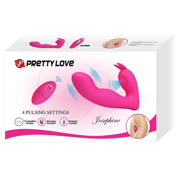 Розовый вибростимулятор с клиторальным отростком Josephine Розовый вибростимулятор с клиторальным отростком Josephine