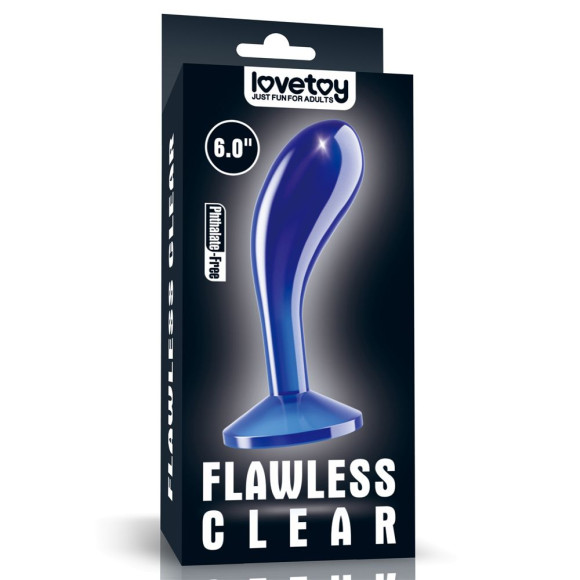Синяя анальная втулка Flawless Clear Prostate Plug 6.0 - 15 см. Синяя анальная втулка Flawless Clear Prostate Plug 6.0 - 15 см.