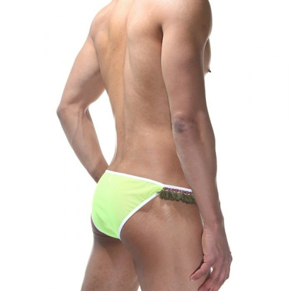 Ярко-зеленые трусы-танга с бахромой Ярко-зеленые трусы-танга с бахромой