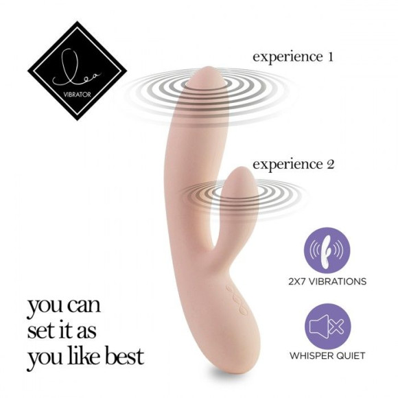 Бежевый вибратор-кролик Lea Rabbit Vibrator - 20,2 см. Бежевый вибратор-кролик Lea Rabbit Vibrator - 20,2 см.