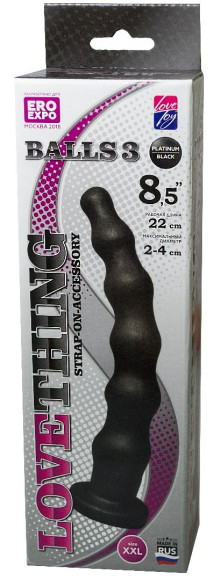 Чёрная насадка BALLS 3 - 22 см. Чёрная насадка BALLS 3 - 22 см.